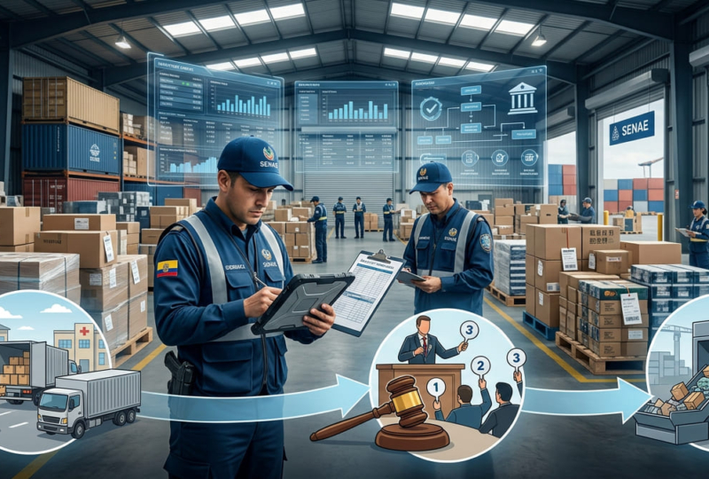 SENAE actualiza el procedimiento para adjudicación, subasta y destrucción de mercancías